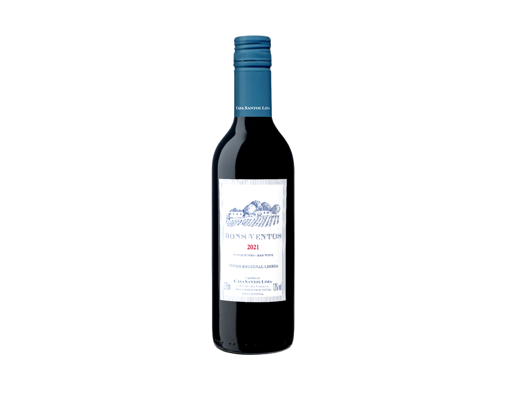 VINHO PEQUENO PORTUGUÊS TINTO SECO BONS VENTOS 375 ML (CX 20 UN)